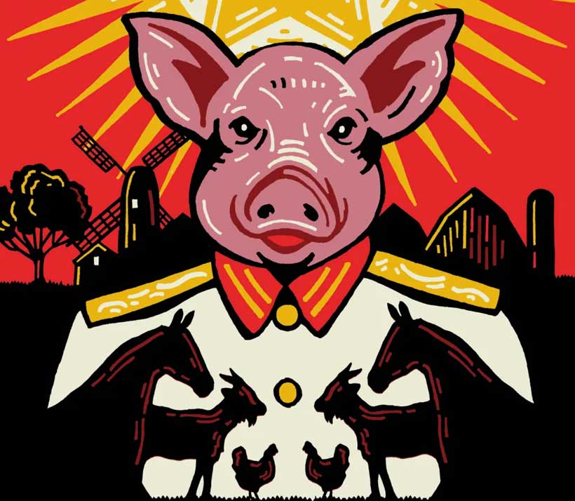 Detail from the cover of Orwell's "Animal Farm"
